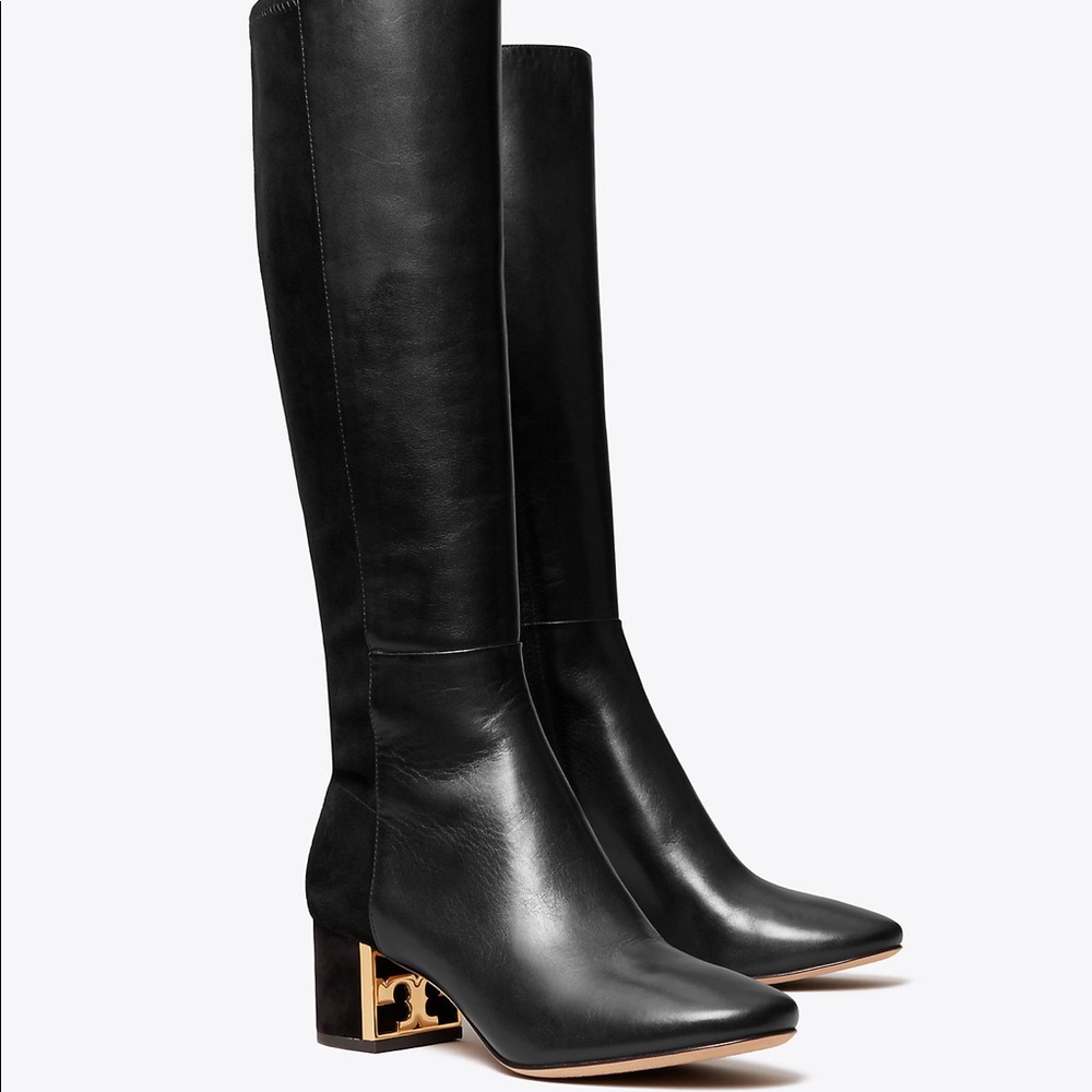 Tory Burch Leather And Suede Riding Boot - NEW-9.5